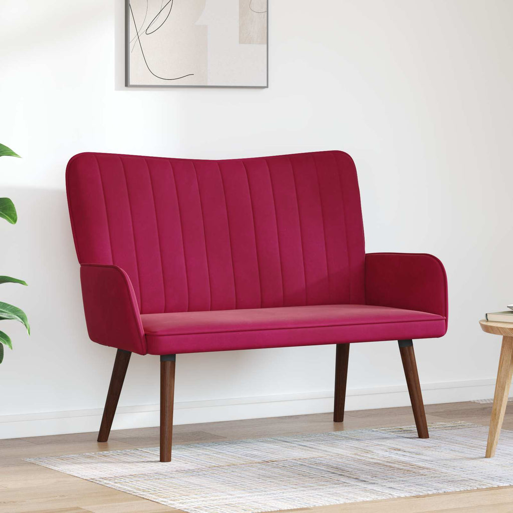 2-Sitzer Sofa Weinrot 115 x 61 x 87 cm Samt (V)
