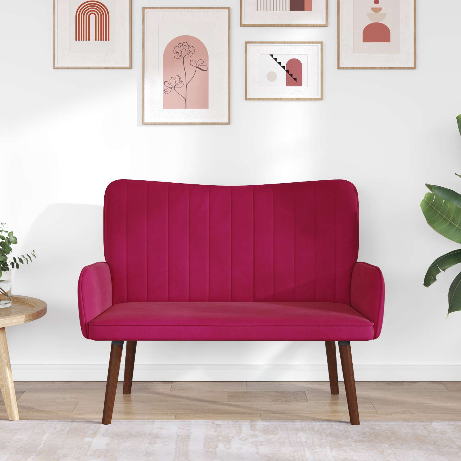 2-Sitzer Sofa Weinrot 115 x 61 x 87 cm Samt (V)