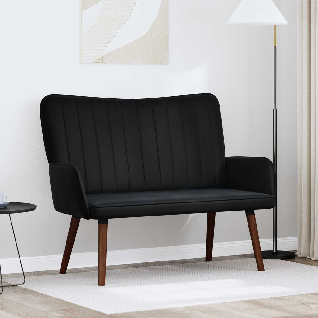 2-Sitzer Sofa Schwarz 115 x 61 x 87 cm Samt (V)