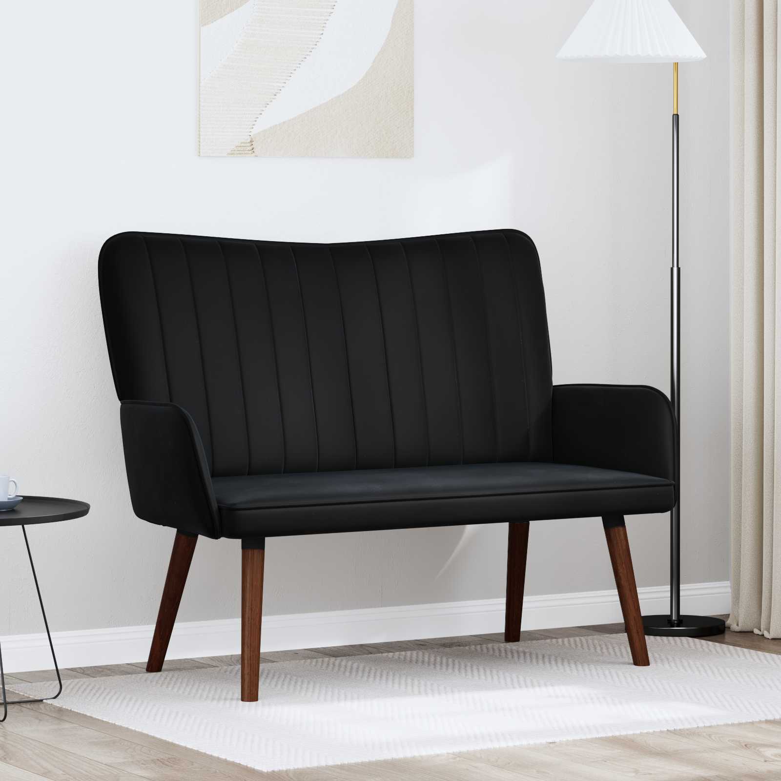 2-Sitzer Sofa Schwarz 115 x 61 x 87 cm Samt (V)