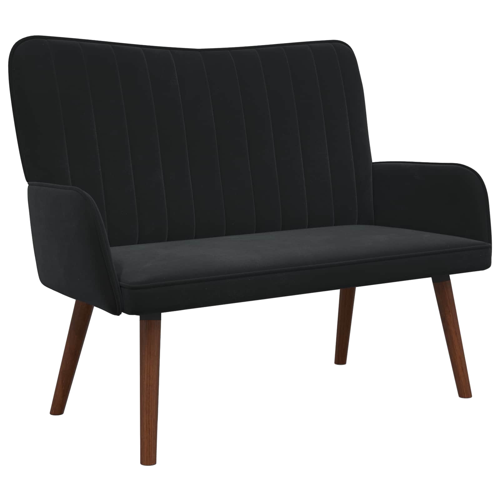 2-Sitzer Sofa Schwarz 115 x 61 x 87 cm Samt (V)