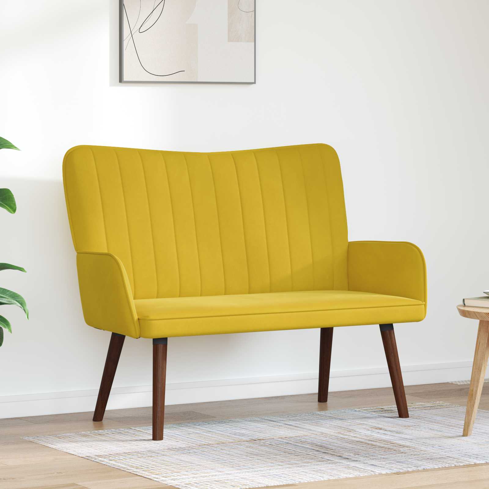 2-Sitzer Sofa Gelb 115 x 61 x 87 cm Samt (V)