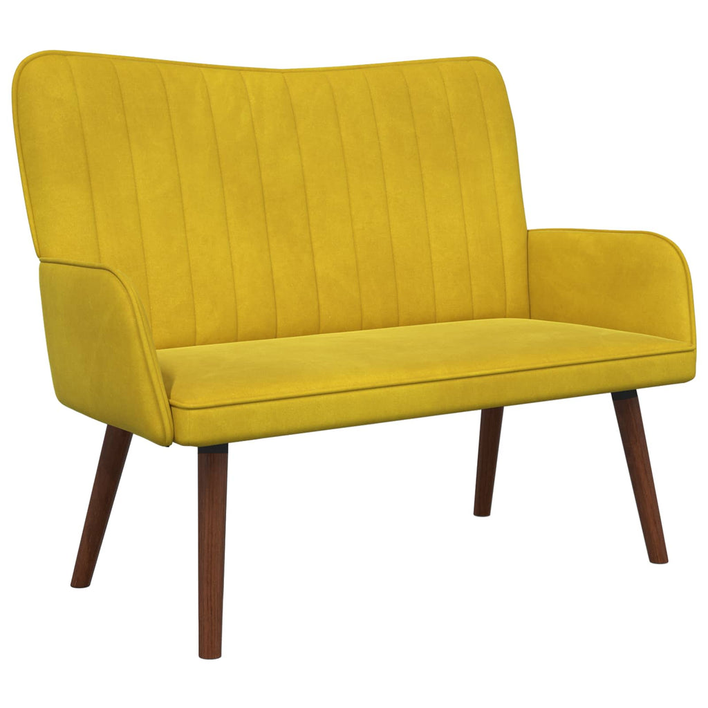 2-Sitzer Sofa Gelb 115 x 61 x 87 cm Samt (V)