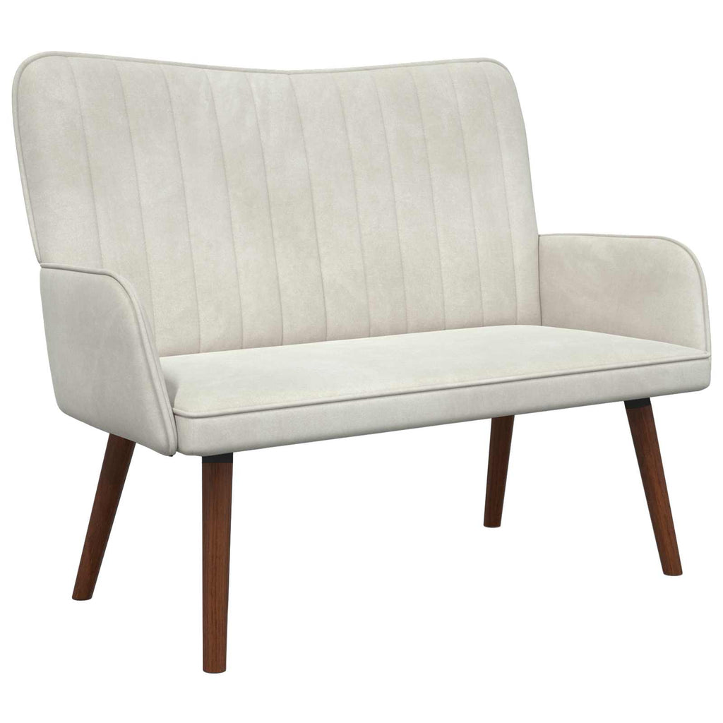 2-Sitzer Sofa Creme 115 x 61 x 87 cm Samt (V)