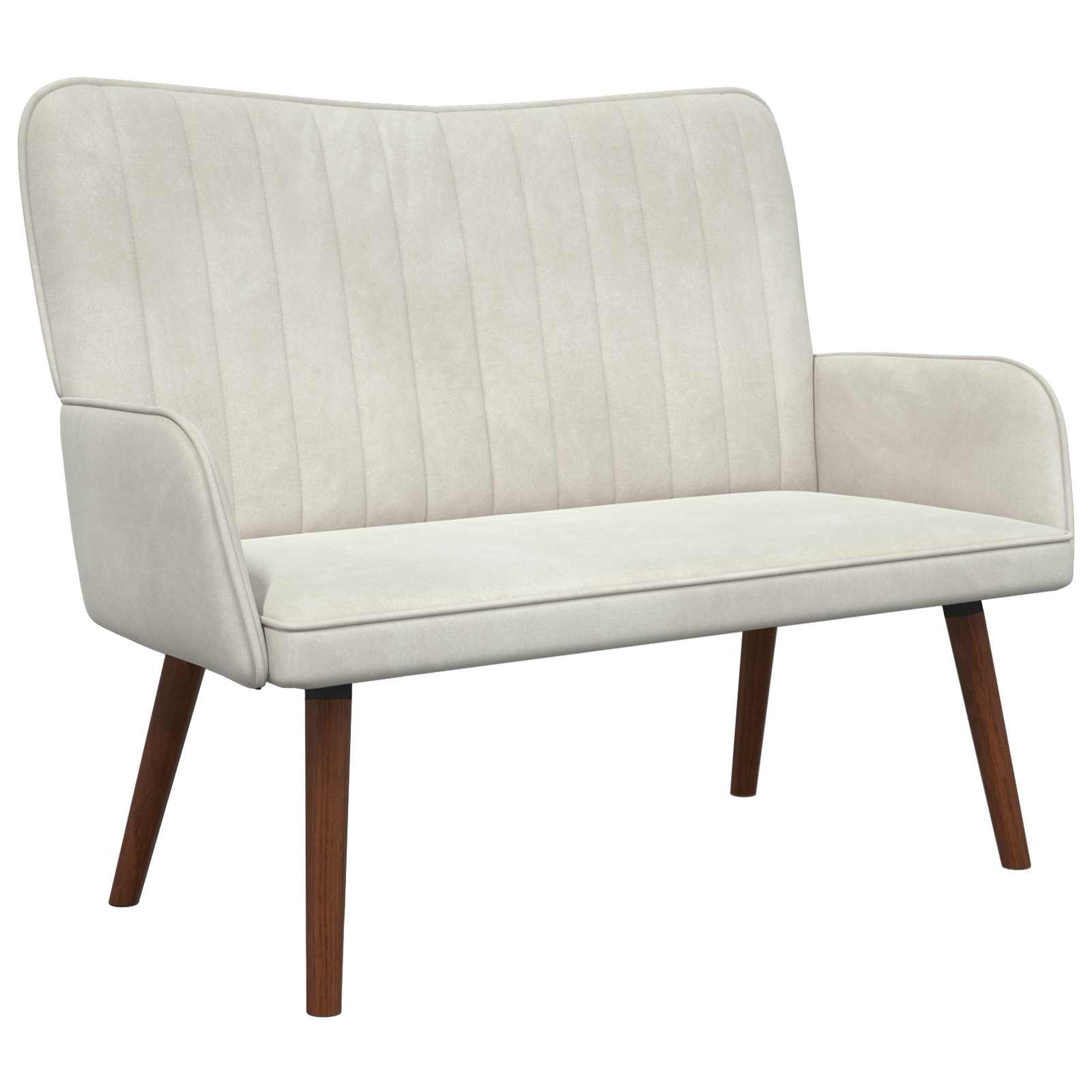 2-Sitzer Sofa Creme 115 x 61 x 87 cm Samt (V)