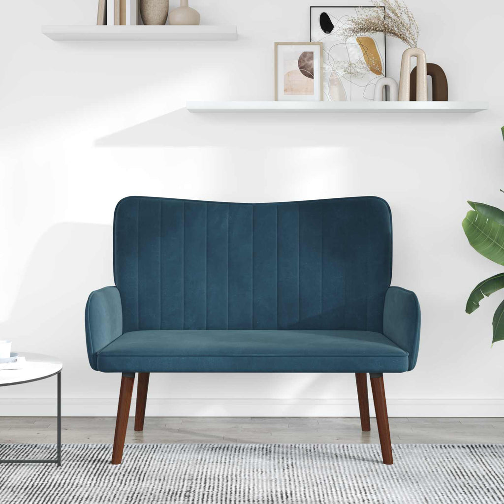 2-Sitzer Sofa Blau 115 x 61 x 87 cm Samt (V)