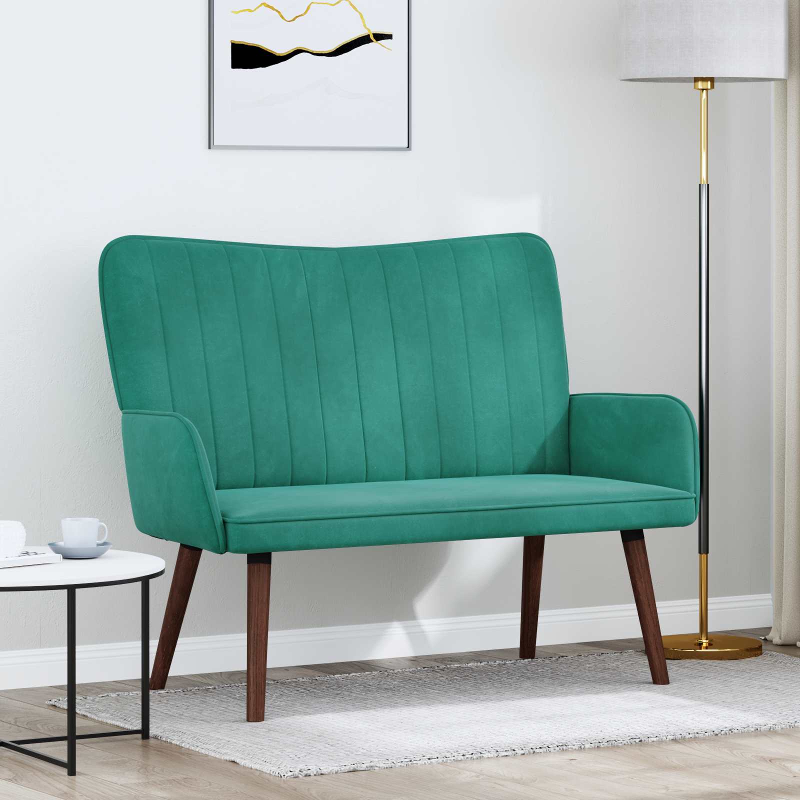 2-Sitzer Sofa Türkis 115 x 61 x 87 cm Samt (V)