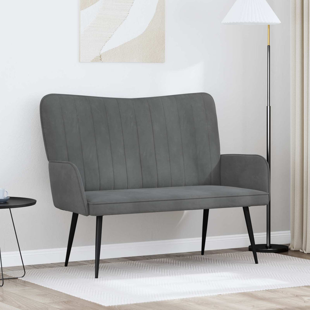 2-Sitzer Sofa Dunkelgrau 115 x 61 x 87 cm Samt (V)