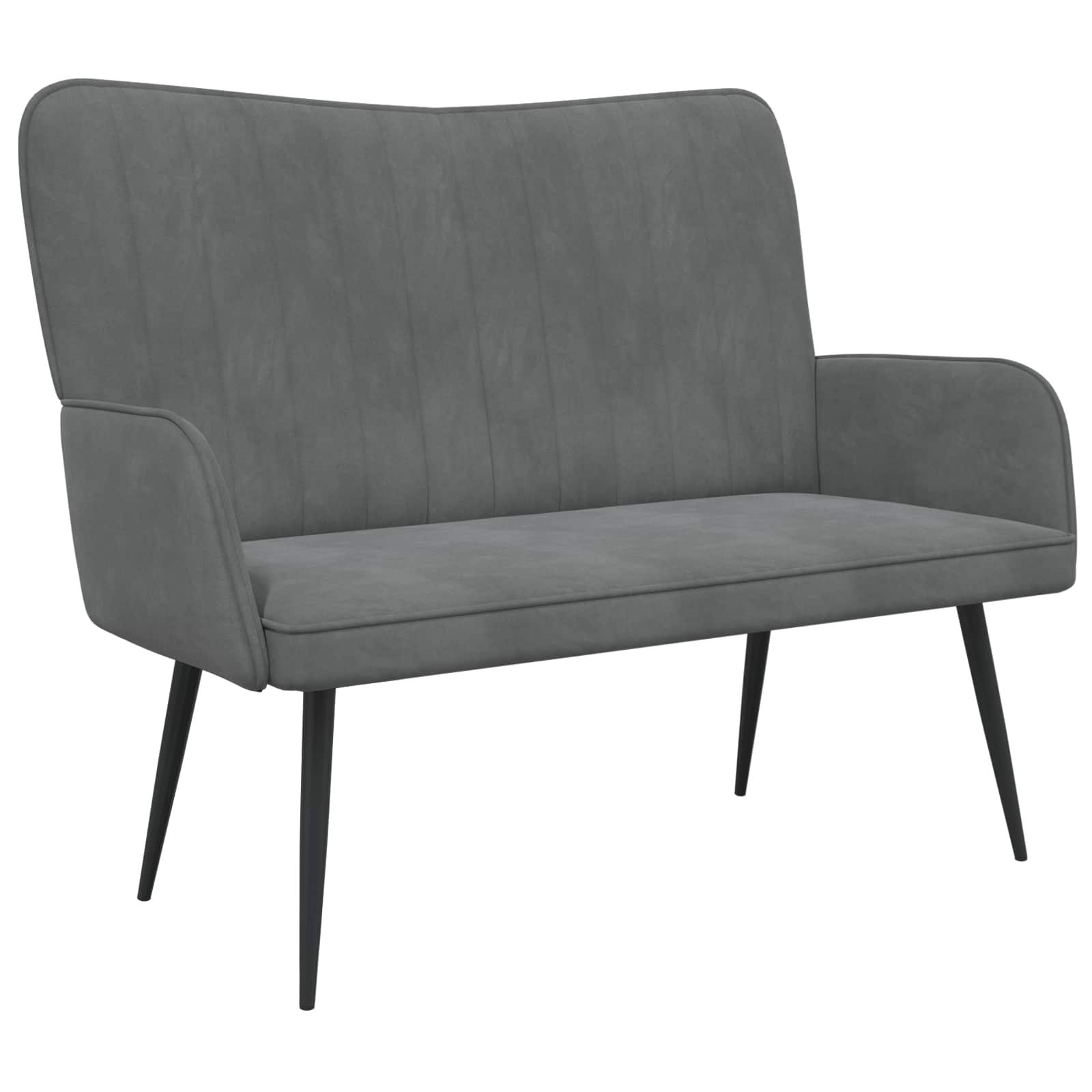 2-Sitzer Sofa Dunkelgrau 115 x 61 x 87 cm Samt (V)