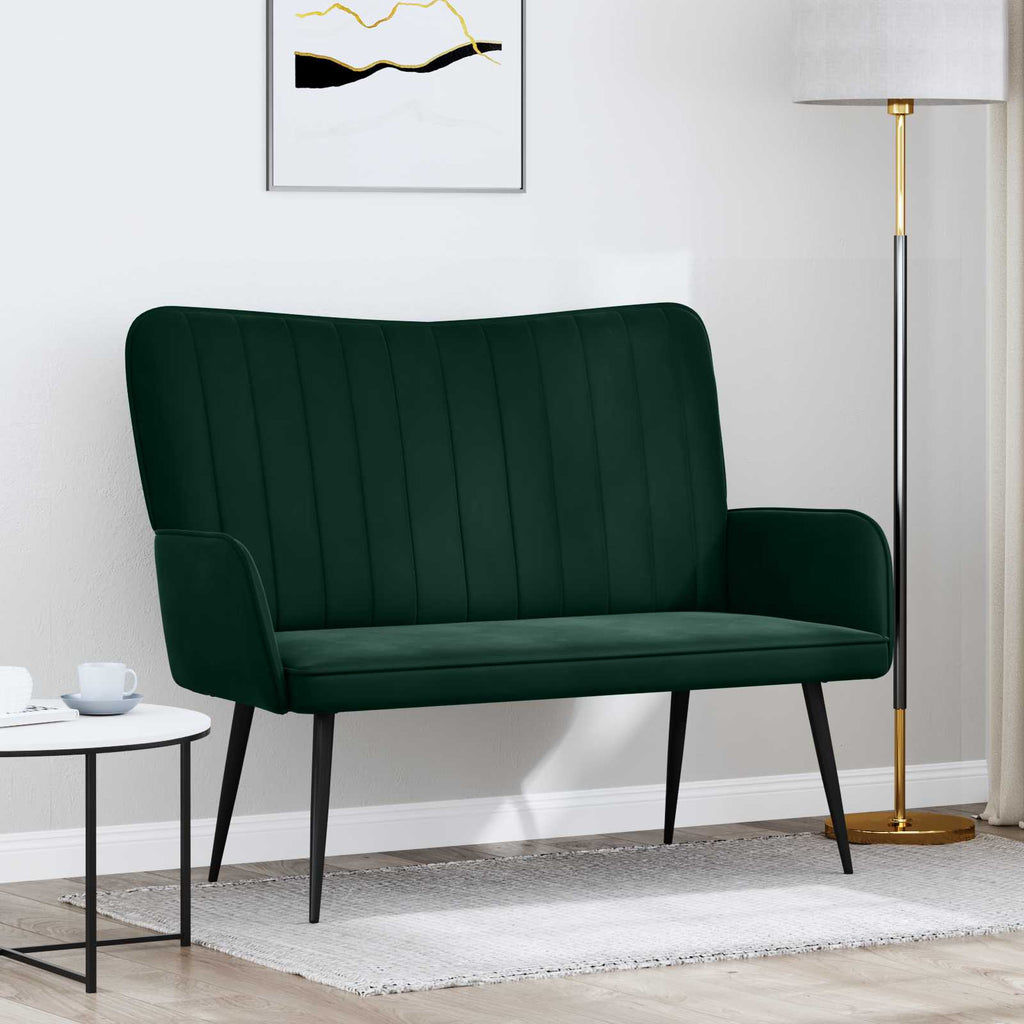 2-Sitzer Sofa Dunkelgrün 115 x 61 x 87 cm Samt (V)