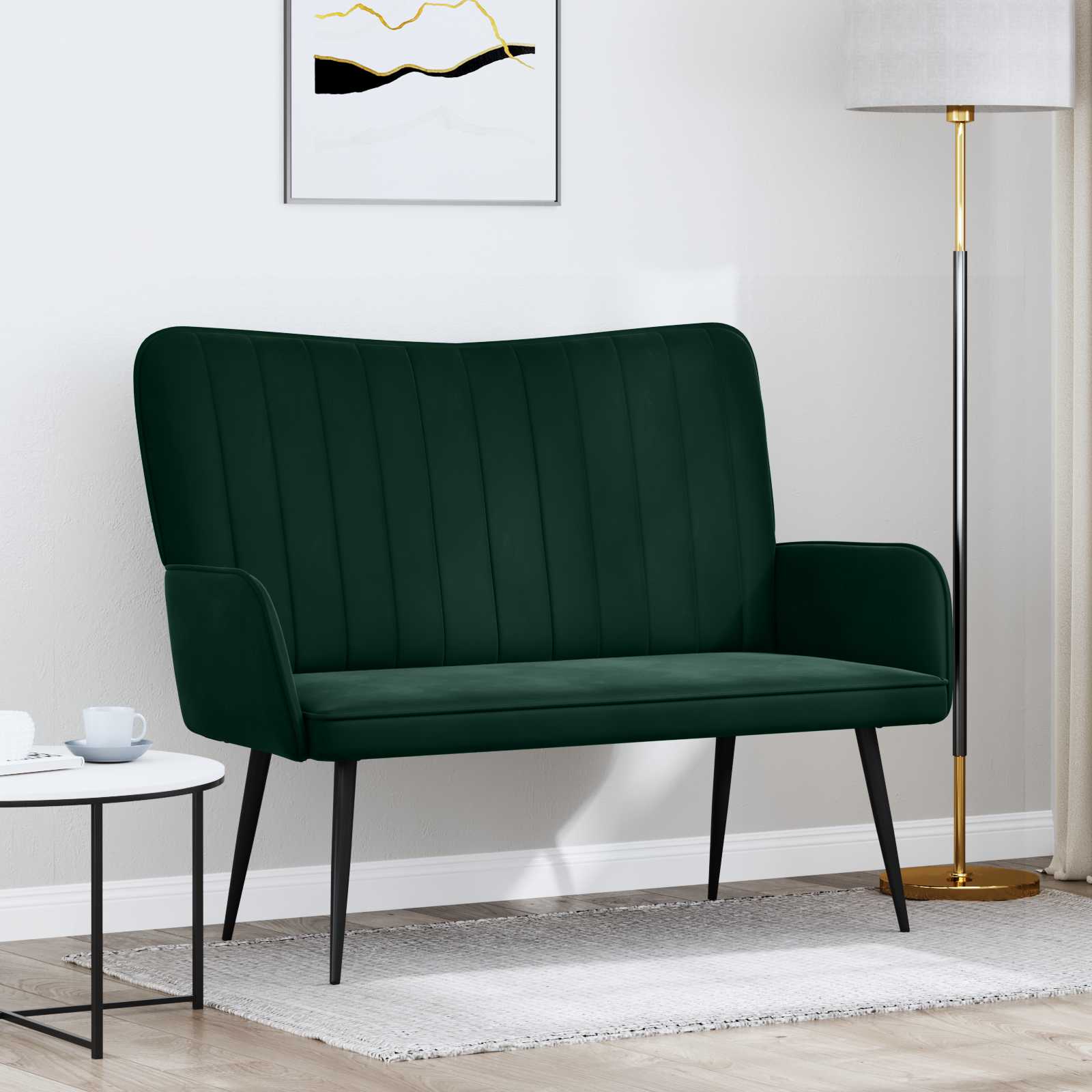 2-Sitzer Sofa Dunkelgrün 115 x 61 x 87 cm Samt (V)