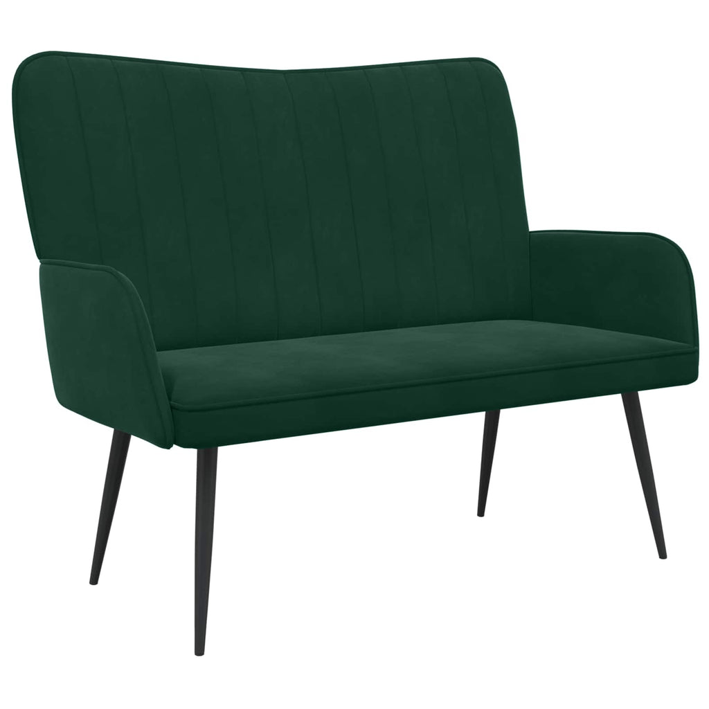 2-Sitzer Sofa Dunkelgrün 115 x 61 x 87 cm Samt (V)