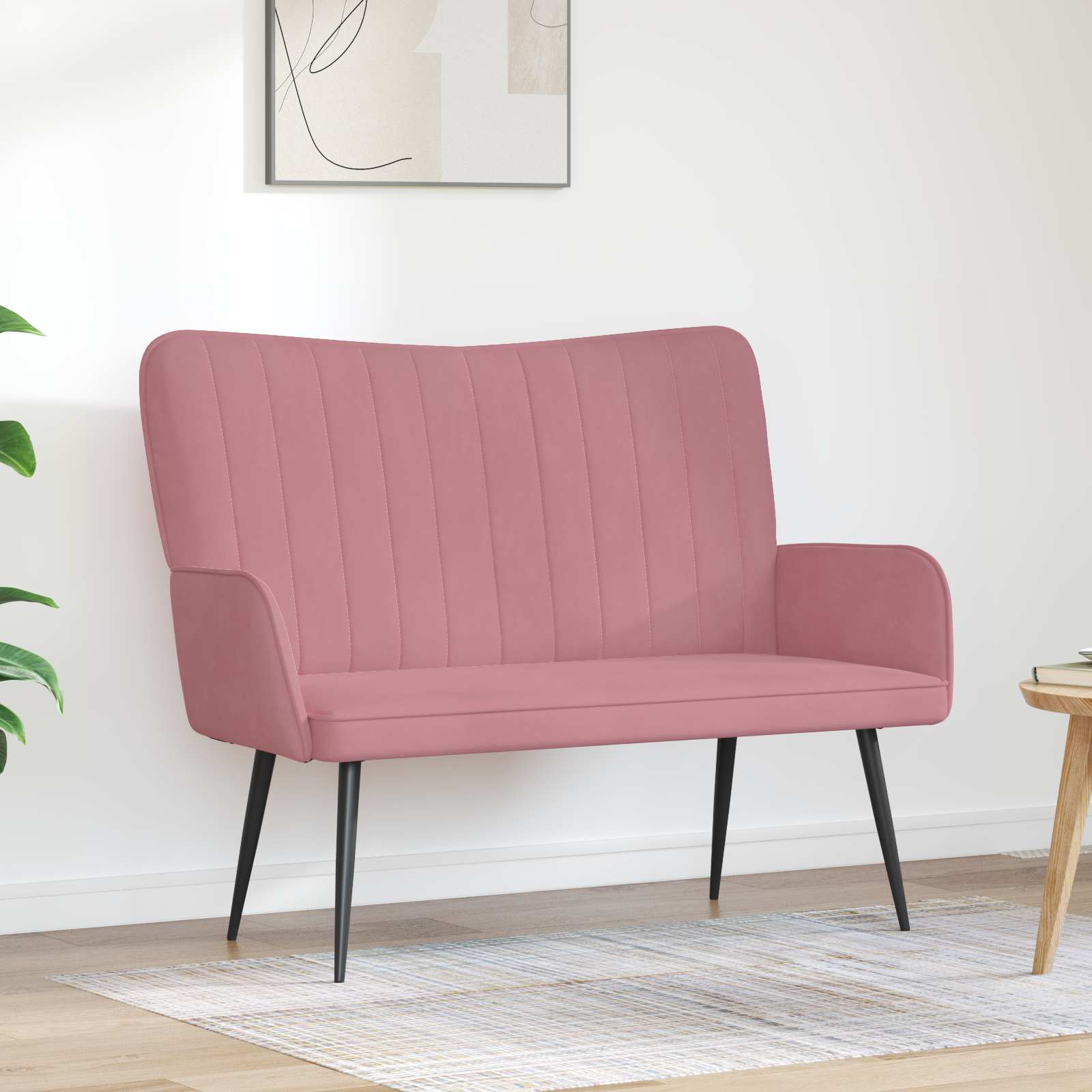 2-Sitzer Sofa Rosa 115 x 61 x 87 cm Samt (V)