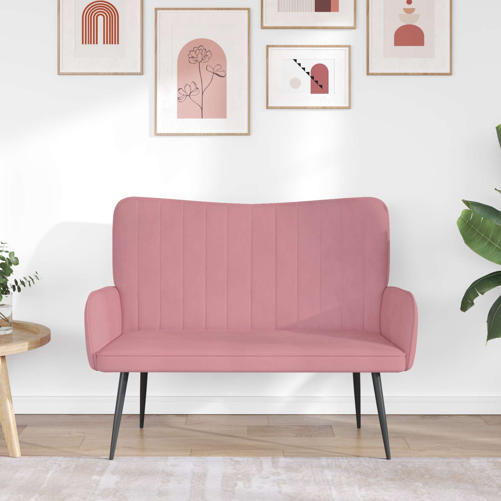 2-Sitzer Sofa Rosa 115 x 61 x 87 cm Samt (V)