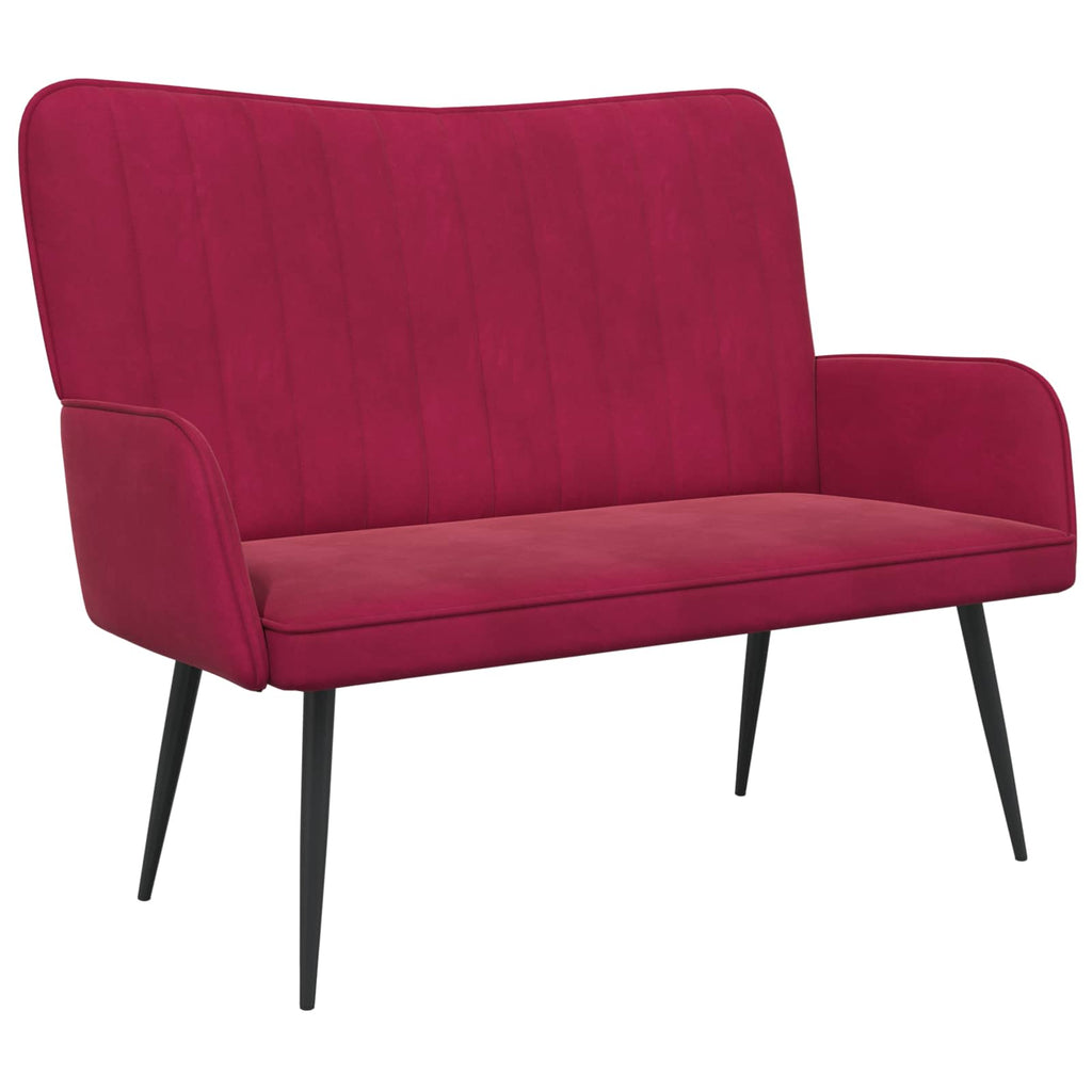 2-Sitzer Sofa Weinrot 115 x 61 x 87 cm Samt (V)