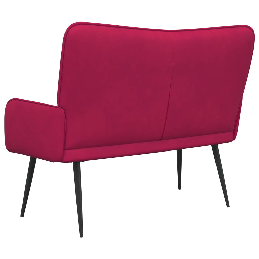 2-Sitzer Sofa Weinrot 115 x 61 x 87 cm Samt (V)