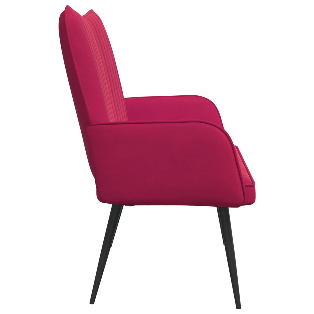 2-Sitzer Sofa Weinrot 115 x 61 x 87 cm Samt (V)