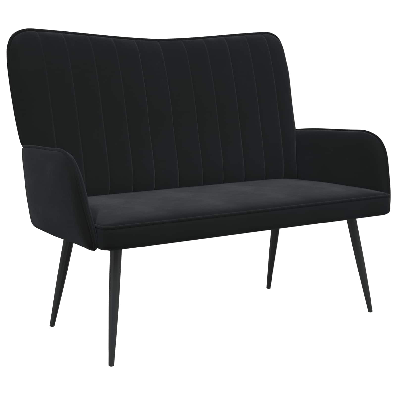 2-Sitzer Sofa Schwarz 115 x 61 x 87 cm Samt (V)