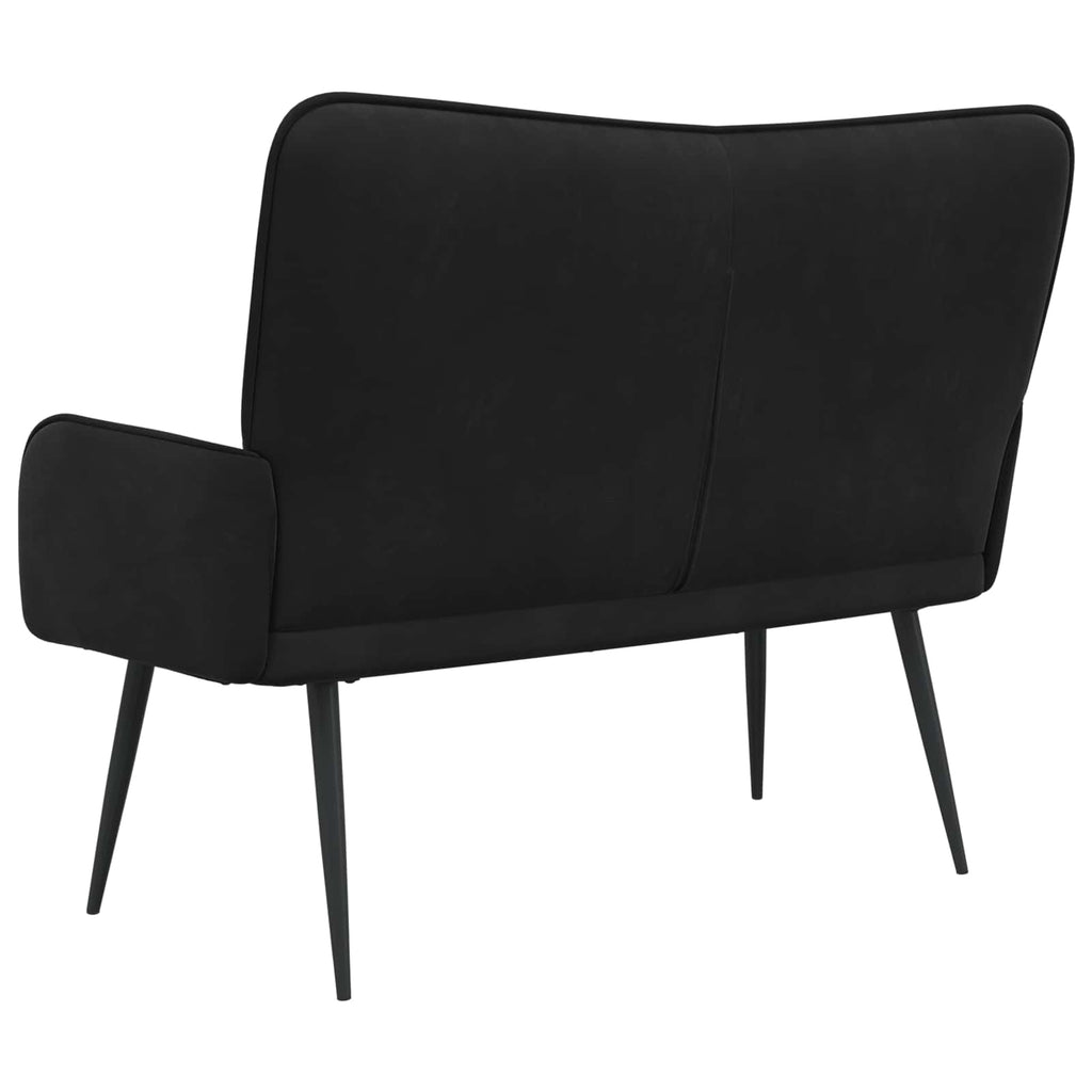 2-Sitzer Sofa Schwarz 115 x 61 x 87 cm Samt (V)