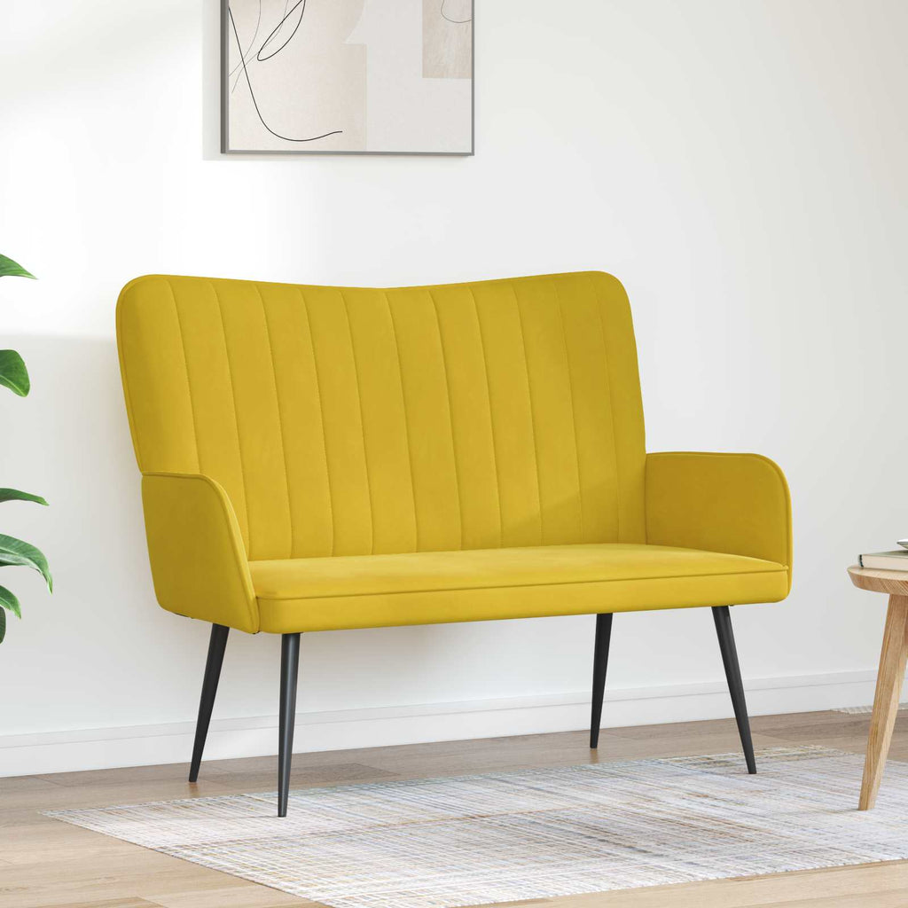 2-Sitzer Sofa Gelb 115 x 61 x 87 cm Samt (V)
