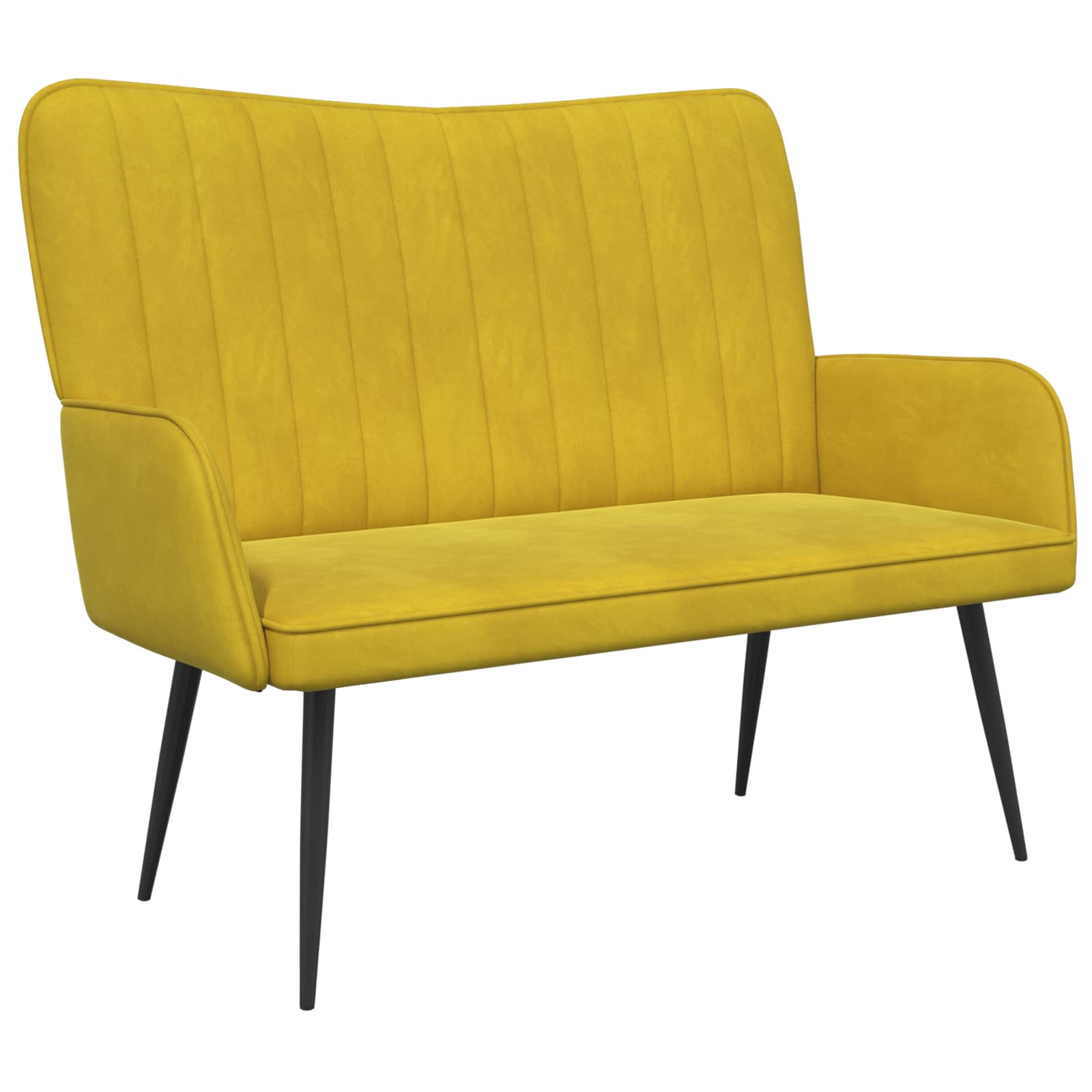 2-Sitzer Sofa Gelb 115 x 61 x 87 cm Samt (V)