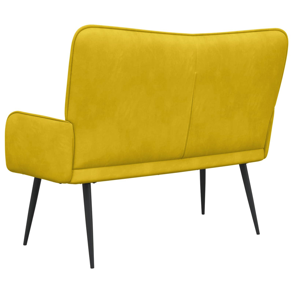 2-Sitzer Sofa Gelb 115 x 61 x 87 cm Samt (V)