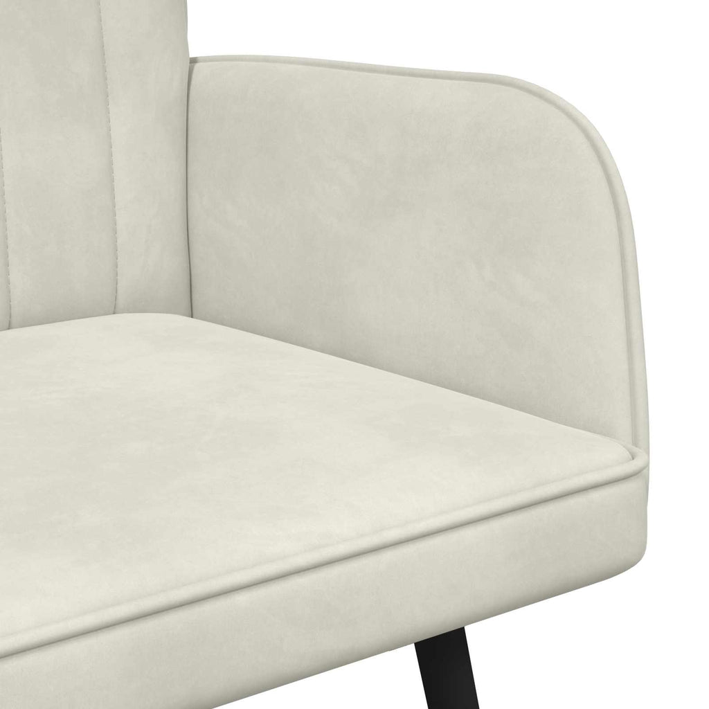 2-Sitzer Sofa Creme 115 x 61 x 87 cm Samt (V)