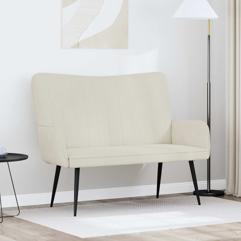 2-Sitzer Sofa Creme 115 x 61 x 87 cm Samt (V)