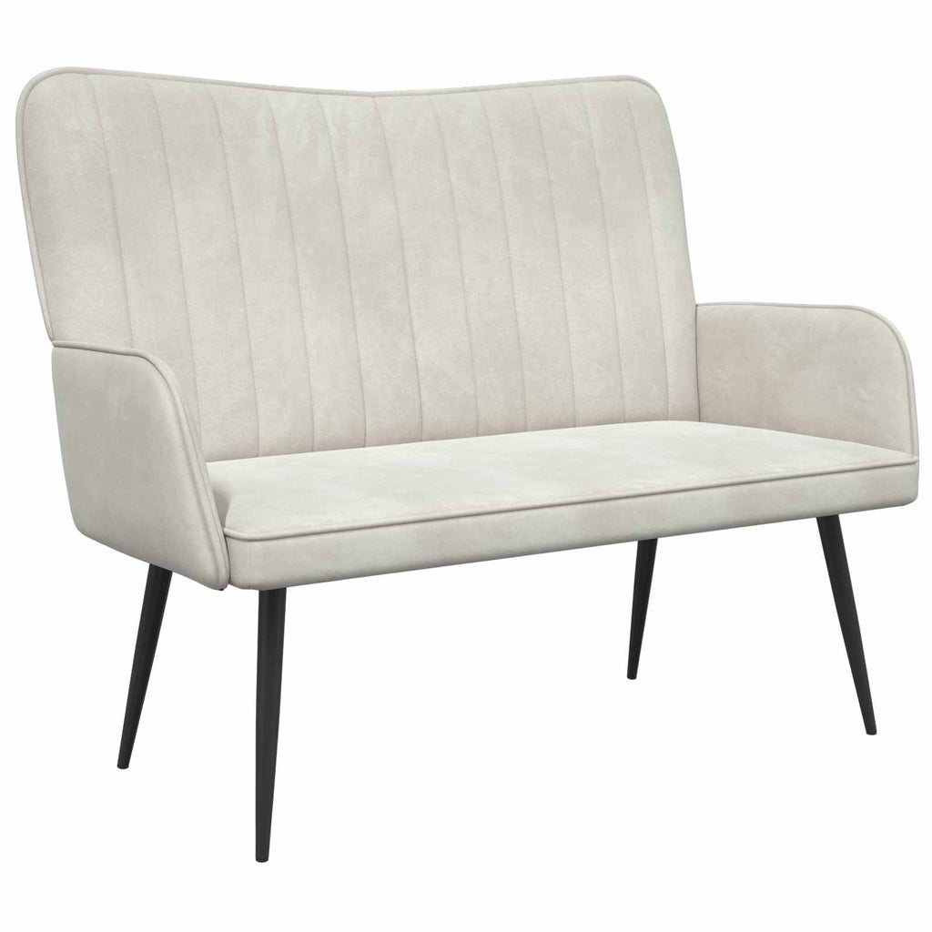 2-Sitzer Sofa Creme 115 x 61 x 87 cm Samt (V)