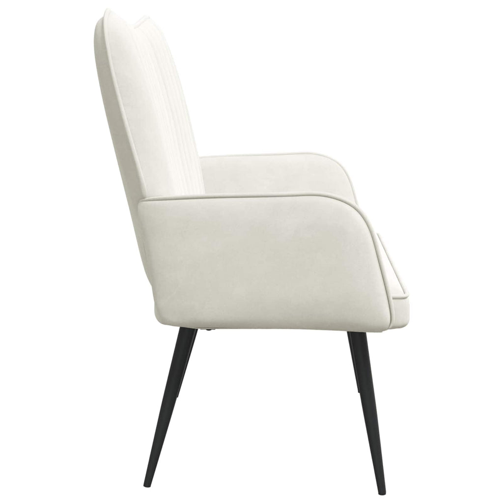 2-Sitzer Sofa Creme 115 x 61 x 87 cm Samt (V)
