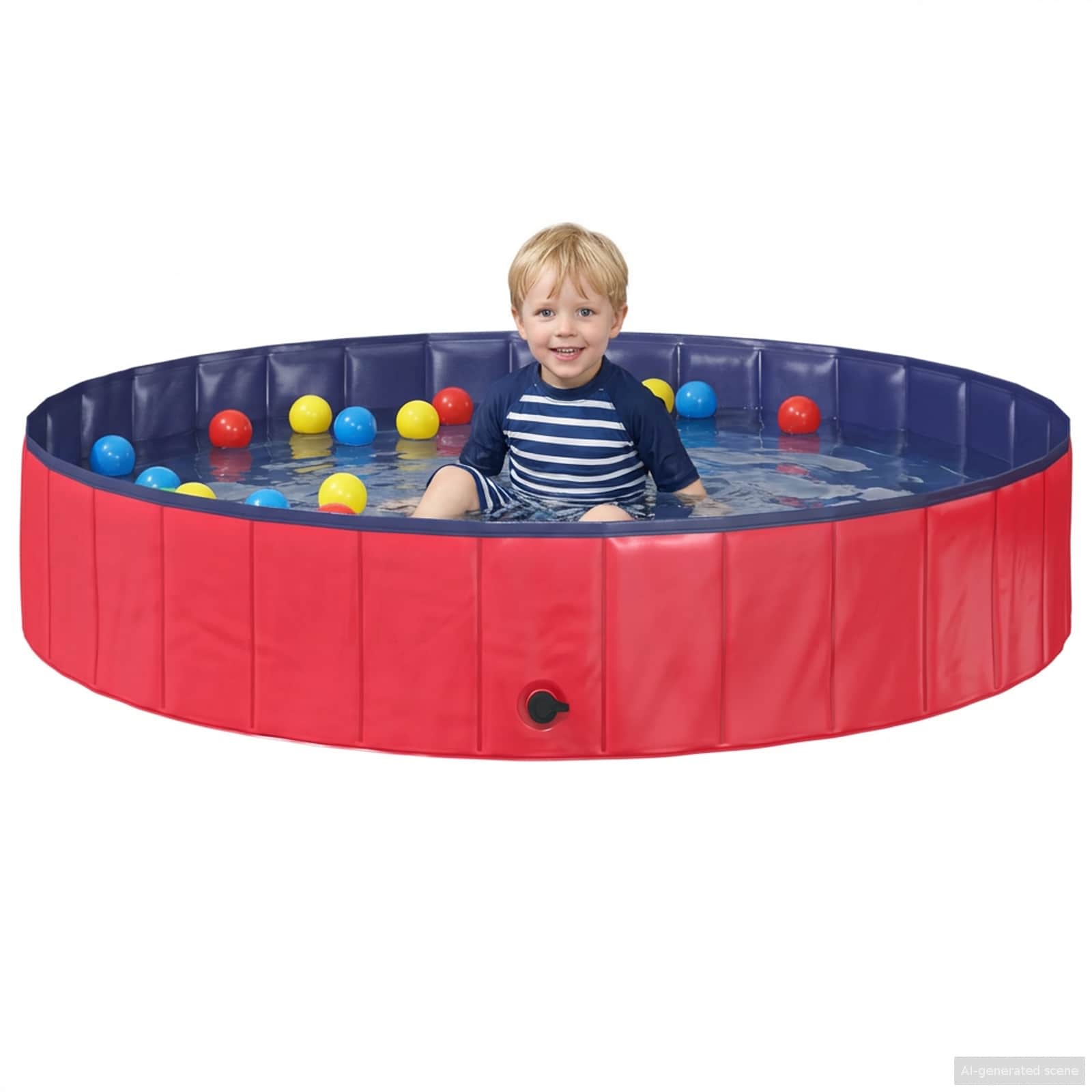 Kinder Schwimmbecken Rot und Blau Ø 160 x 30 cm