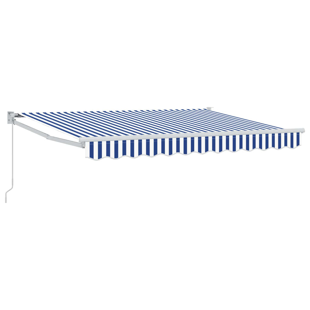 Ausziehbare Markise Blau und Weiß 2,5 x 2 m
