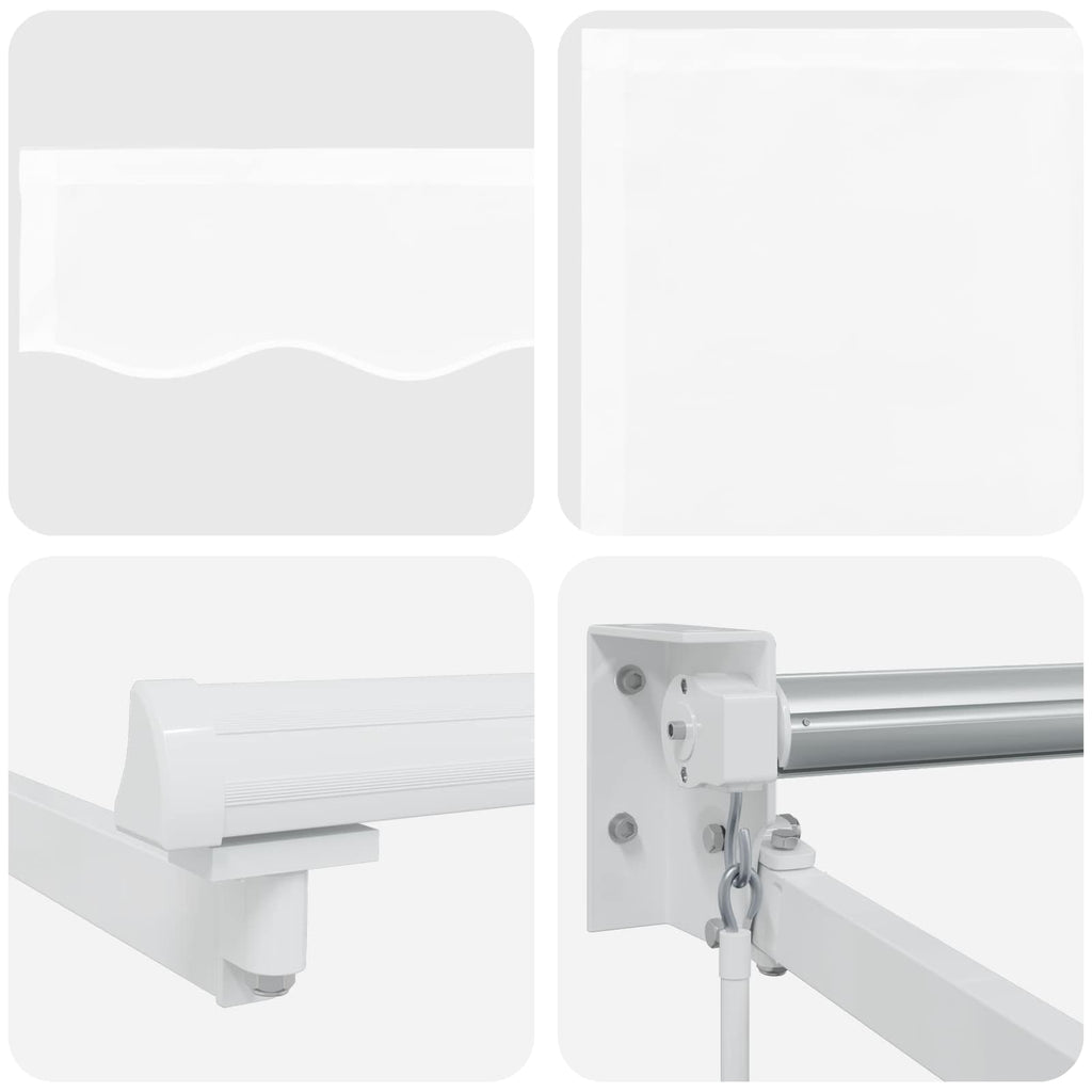 Ausziehbare Markise Weiß 3 x 2 m 100% Polyester und Aluminium