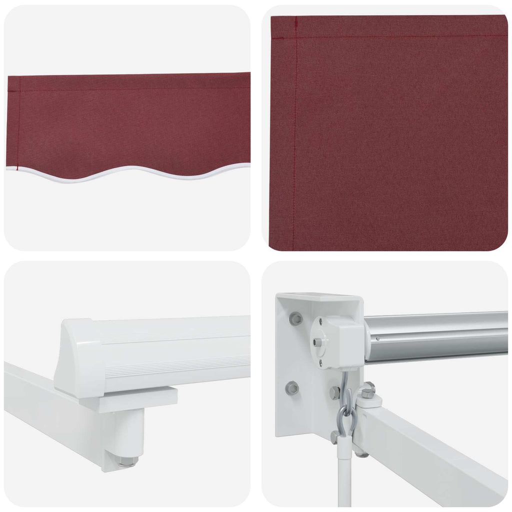Ausziehbare Markise Bordeauxrot 4 x 2 m