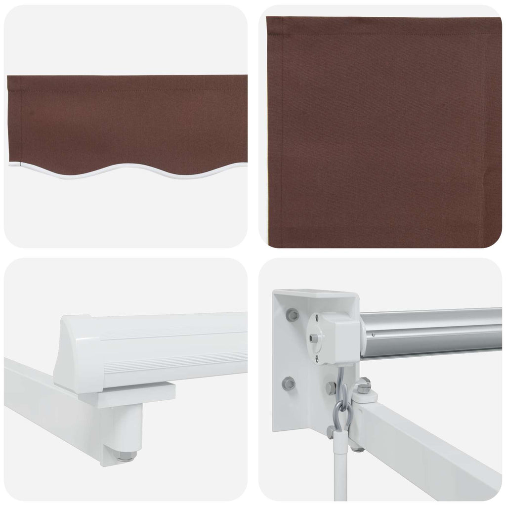 Ausziehbare Markise Braun 4 x 2 m 100% Polyester und Aluminium