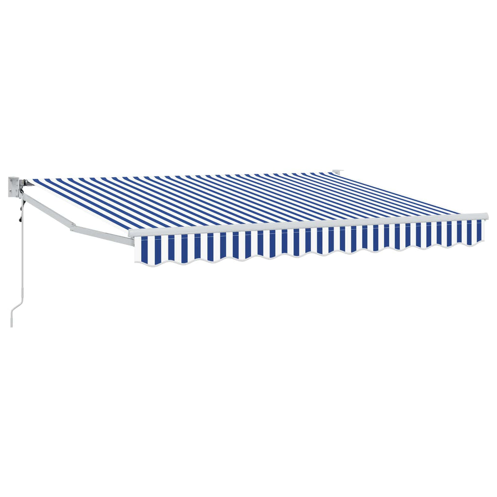 Markise Blau und Weiß 2,5 x 2 m Polyester und Metall