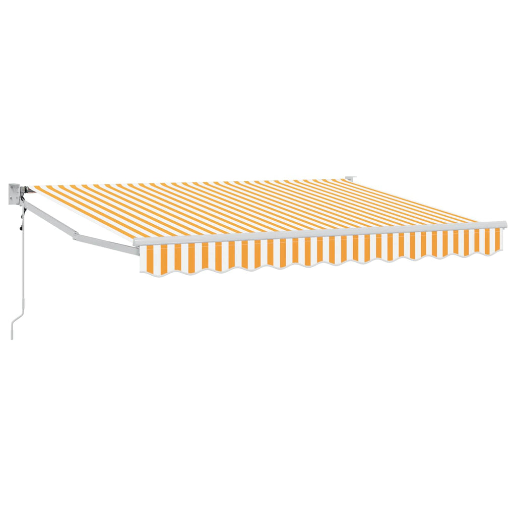 Markise Gelb und Weiß 2,5 x 2 m Polyester und Metall
