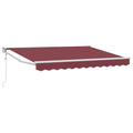 Markise Bordeauxrot 2,5 x 2 m Polyester und Metall