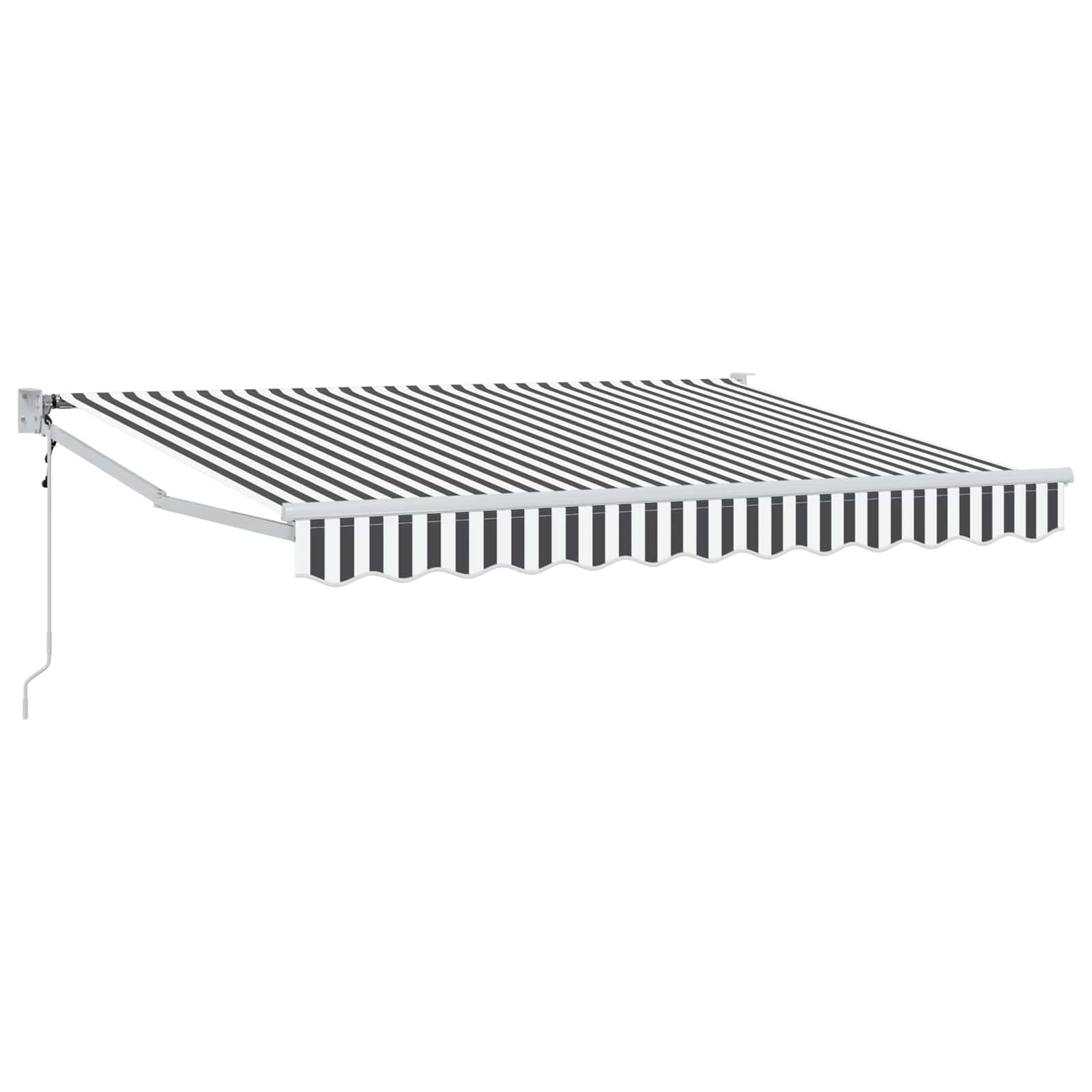 Markise Anthrazit und Weiß 3 x 2 m Polyester und Metall