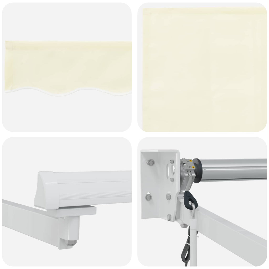 Markise Creme 3,5 x 2 m Polyester und Metall