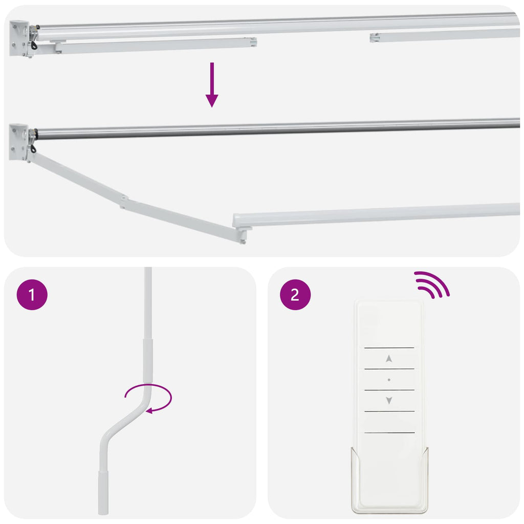Markise Creme 3,5 x 2 m Polyester und Metall