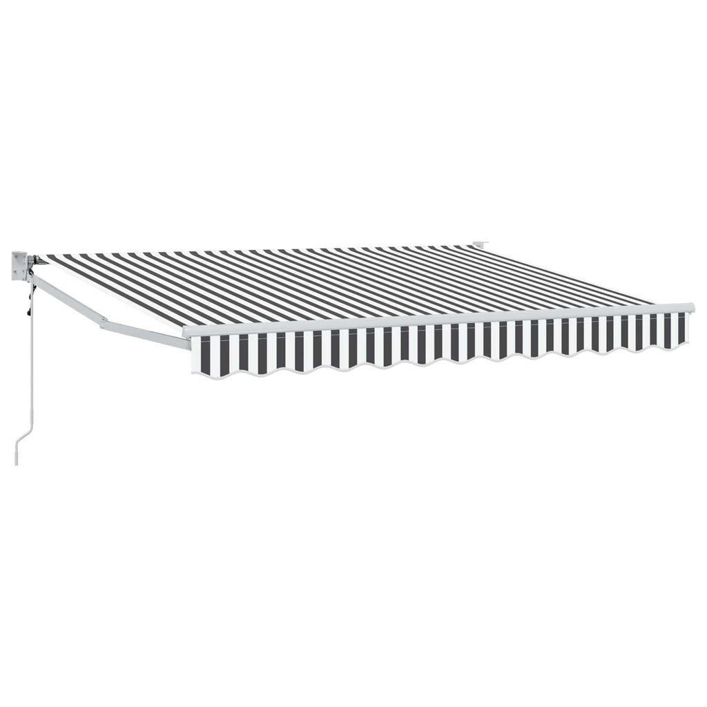 Markise Anthrazit und Weiß 3,5 x 2 m Polyester und Metall