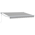 Markise Anthrazit und Weiß 3,5 x 2 m Polyester und Metall