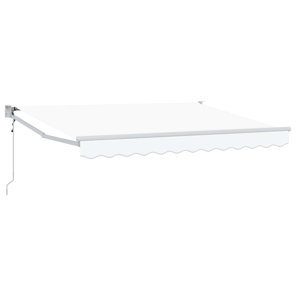 Markise Weiß 3,5 x 2 m Polyester und Metall