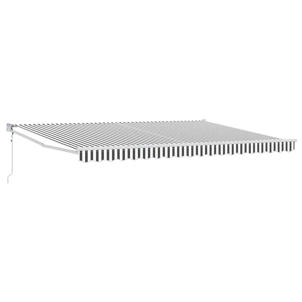 Markise Anthrazit und Weiß 4 x 2 m Polyester und Metall
