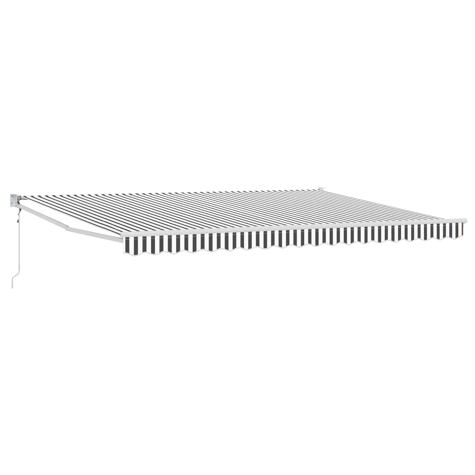 Markise Anthrazit und Weiß 4 x 2 m Polyester und Metall