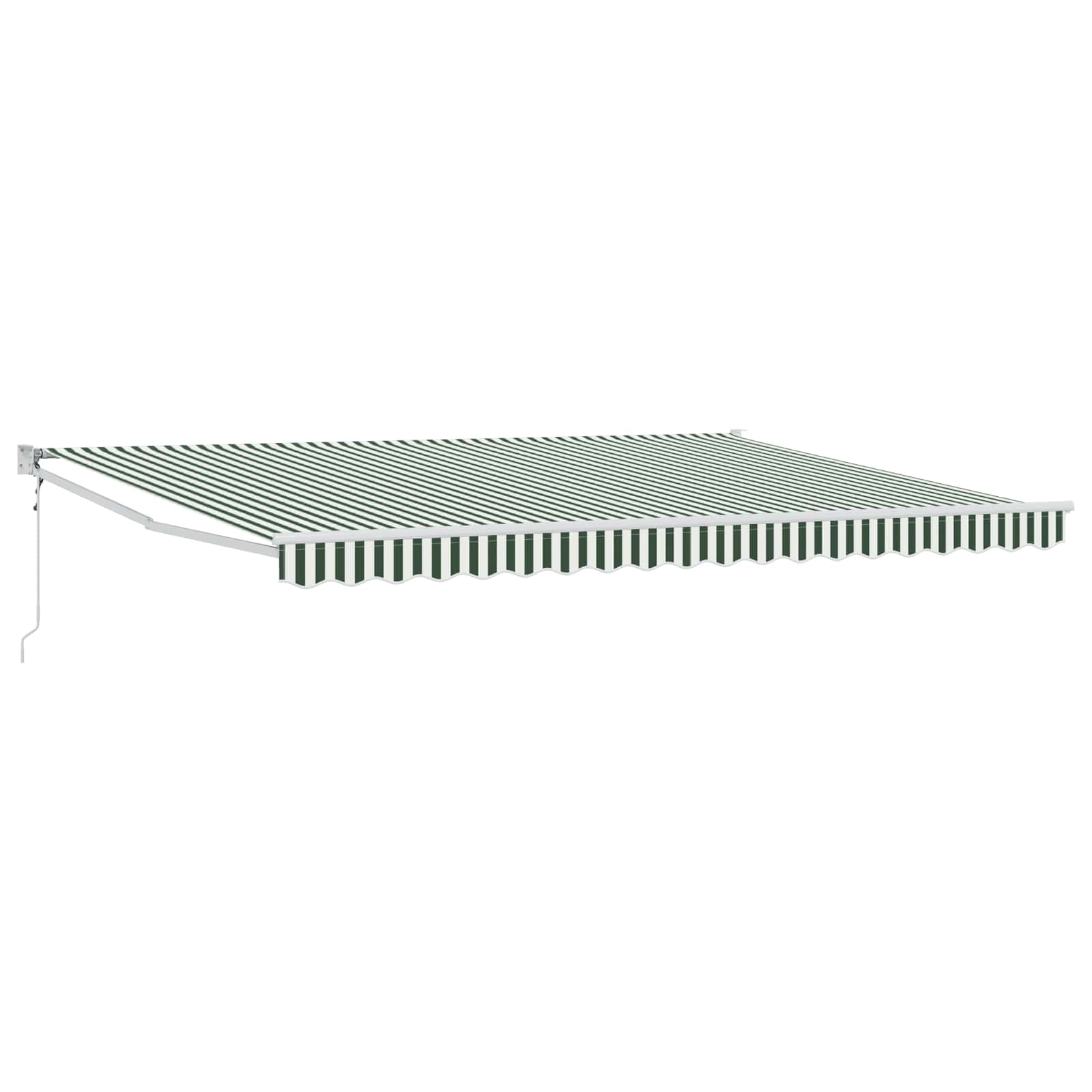 Markise Grün und Weiß 4 x 2 m Polyester und Metall