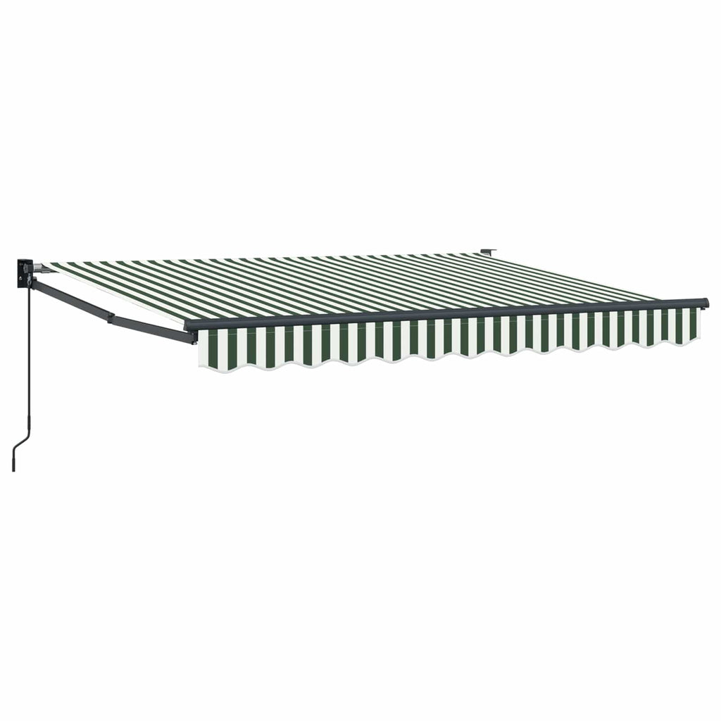 Ausziehbare Markise Grün und Weiß 3 x 2 m