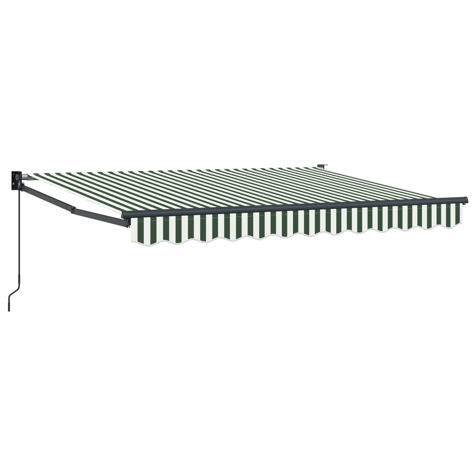 Ausziehbare Markise Grün und Weiß 3 x 2 m