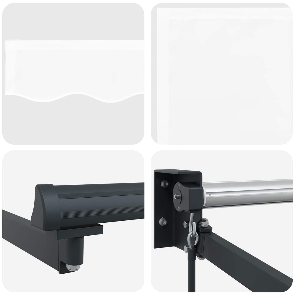 Ausziehbare Markise Weiß 3,5 x 2 m 100% Polyester und Aluminium